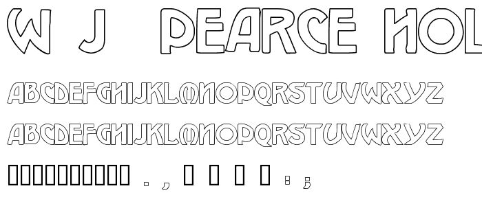 W.J. Pearce hollow font